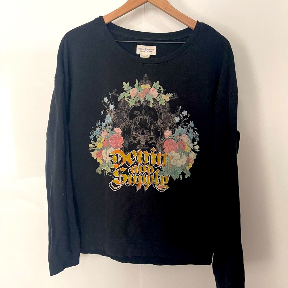 SZ M - Denim & Supply Black Graphic Sweatshirt!
